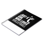 Gewoon een meisje dat Volleyball Black en White li Notitieboek (Linkerzijde)