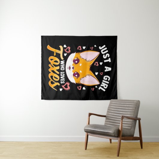 Gewoon Een Meisje Dat Vossen Kinderen Meisjes Scha Wandkleed (In Situ (horizontaal))