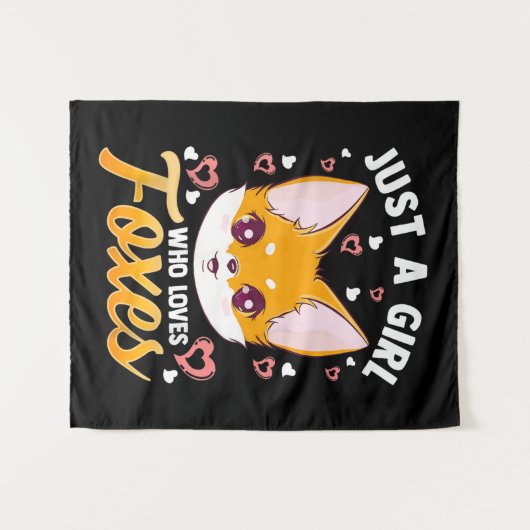 Gewoon Een Meisje Dat Vossen Kinderen Meisjes Scha Wandkleed (Voorkant (horizontaal))