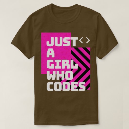Gewoon een meisje die Computer Geek Vrouw Coder co T-shirt (Design voorkant)