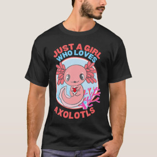 Gewoon een meisje die dol is op Axolotl Anime Axol T-shirt