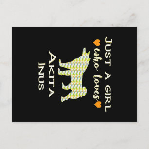 Gewoon een meisje die houdt van Akita Gift, Akita  Briefkaart