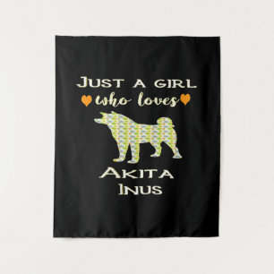 Gewoon een meisje die houdt van Akita Gift, Akita Wandkleed