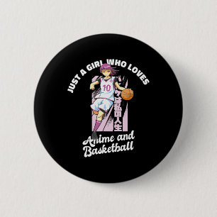 Gewoon een meisje die houdt van anime en basketbal ronde button 5,7 cm