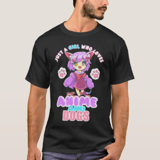 Gewoon een meisje die houdt van anime en honden ma t-shirt