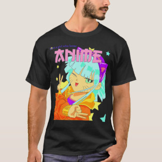 Gewoon een meisje die houdt van anime Harajuku Kaw T-shirt