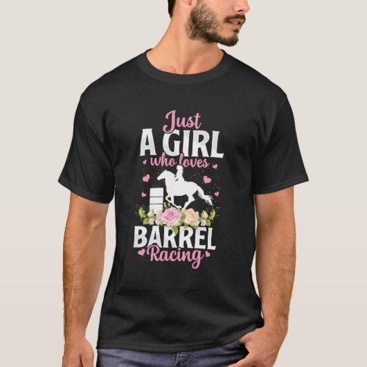 Gewoon een meisje die houdt van Barrel Racing Barr T-shirt (Voorkant)