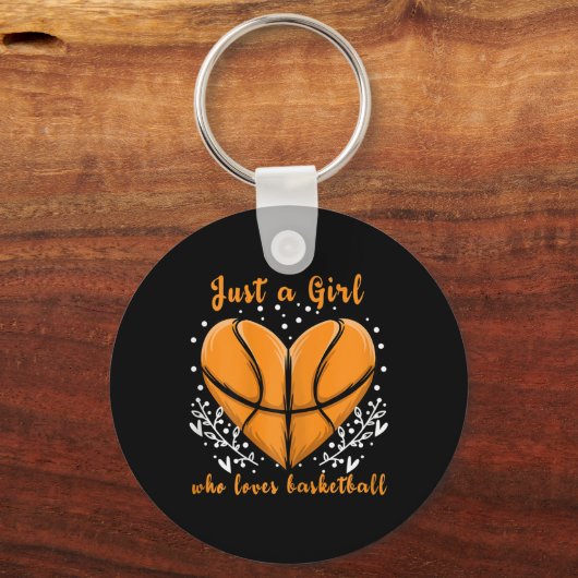 Gewoon een meisje die houdt van basketbal sport vr sleutelhanger (Voorkant)