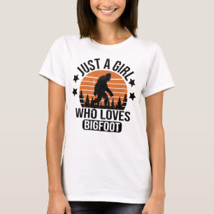 Gewoon een meisje die houdt van Bigfoot grappige S T-shirt
