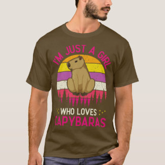 Gewoon een meisje die houdt van Capybaras grappige T-shirt