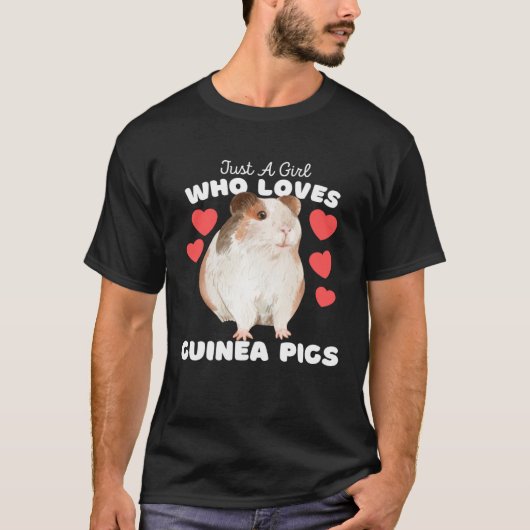 Gewoon een meisje die houdt van cavia's schattige t-shirt (Voorkant)