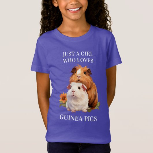 Gewoon een meisje die houdt van cavia's (vrienden) t-shirt (Voorkant)