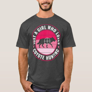 Gewoon een meisje die houdt van coyote jagen grapp t-shirt