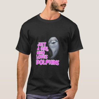 Gewoon een meisje die houdt van dolfijnen kleren v t-shirt