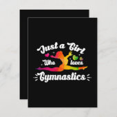 Gewoon een meisje die houdt van gymnastiek informatiekaartje (Voorkant / Achterkant)