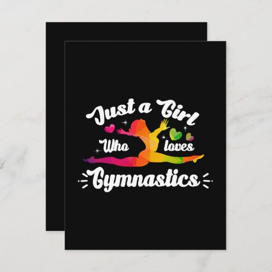 Gewoon een meisje die houdt van gymnastiek informatiekaartje (Voorkant / Achterkant)