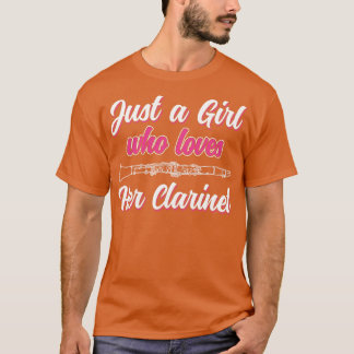 Gewoon een meisje die houdt van haar klarinet vrou t-shirt