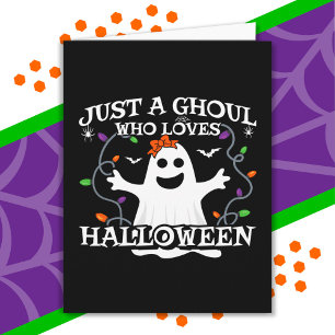 Gewoon een meisje die houdt van Halloween grappige Kaart