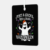 Gewoon een meisje die houdt van Halloween grappige Metalen Ornament (Voorkant links)