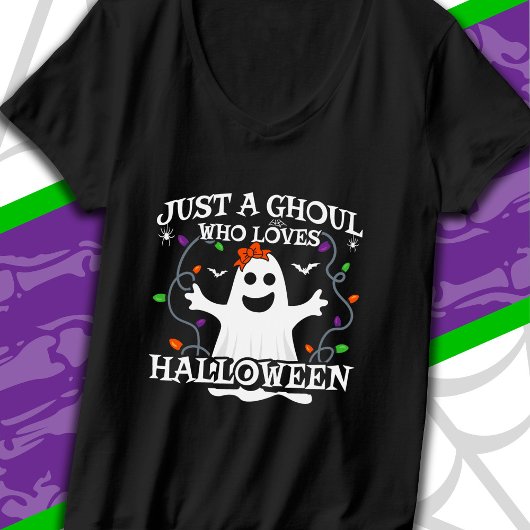 Gewoon een meisje die houdt van Halloween grappige T-shirt