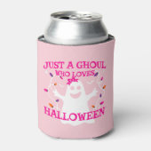 Gewoon een meisje die houdt van Halloween Schattig Blikjeskoeler (Blikje Voorkant)