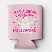 Gewoon een meisje die houdt van Halloween Schattig Blikjeskoeler (Achterkant)