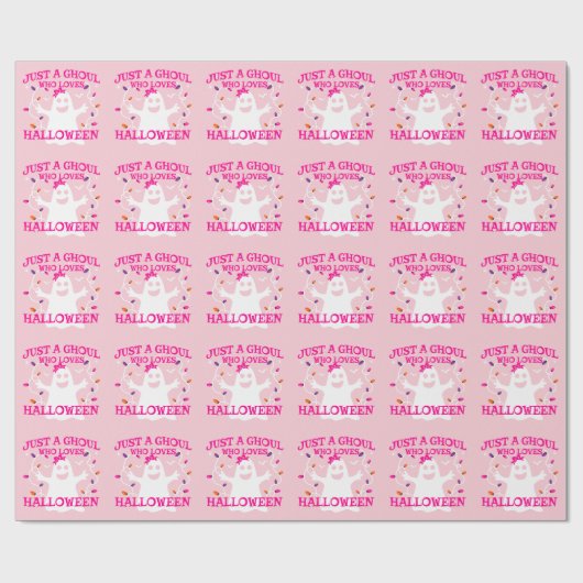 Gewoon een meisje die houdt van Halloween Schattig Cadeaupapier (Vlak)