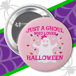 Gewoon een meisje die houdt van Halloween Schattig Ronde Button 5,7 Cm