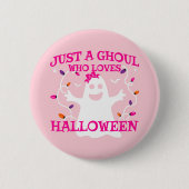 Gewoon een meisje die houdt van Halloween Schattig Ronde Button 5,7 Cm (Voorkant)