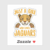 Gewoon een meisje die houdt van Jaguars Grappige J Sticker (Vel)