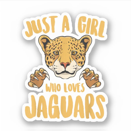 Gewoon een meisje die houdt van Jaguars Grappige J Sticker (Voorkant)