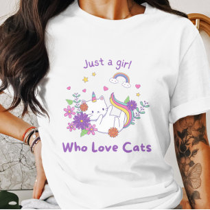 Gewoon een meisje die houdt van katten Schattige G T-shirt