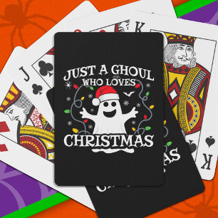 Gewoon een meisje die houdt van kerst grappige Hal Pokerkaarten