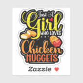 Gewoon een meisje die houdt van kip nuggets meisje sticker (Vel)