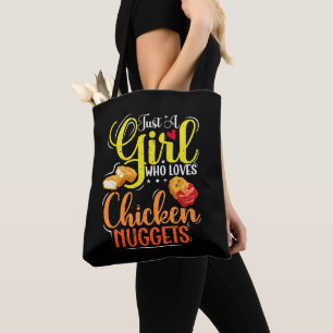 Gewoon een meisje die houdt van kip nuggets meisje tote bag