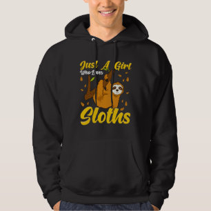 Gewoon een meisje die houdt van luiaards Schattige Hoodie