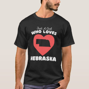 Gewoon een meisje die houdt van Nebraska schattige T-shirt