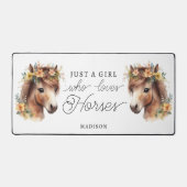 Gewoon een meisje die houdt van paarden schattige bureaumat (Voorkant)