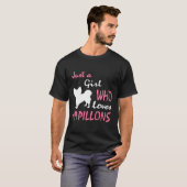 Gewoon een meisje die houdt van Papillon Vrouwen M T-shirt (Voorkant volledig)