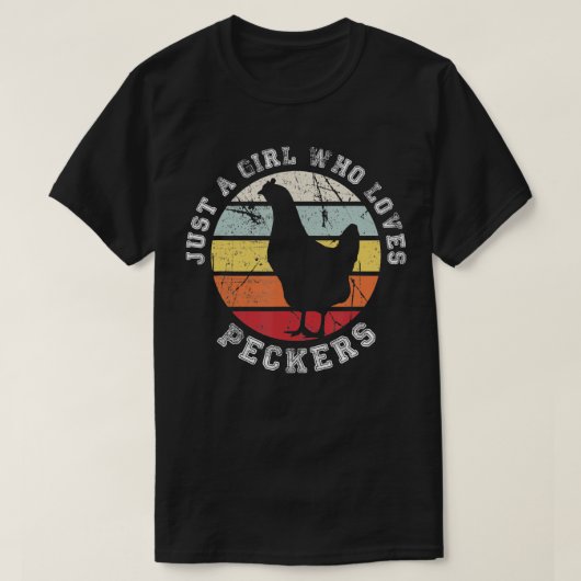 Gewoon een meisje die houdt van Peckers Kip 1 T-shirt (Design voorkant)
