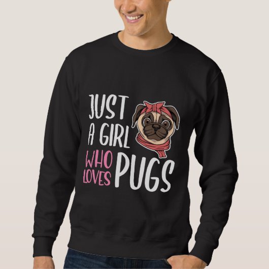 Gewoon een meisje die houdt van Pugs Classic T-Shi Trui (Voorkant)