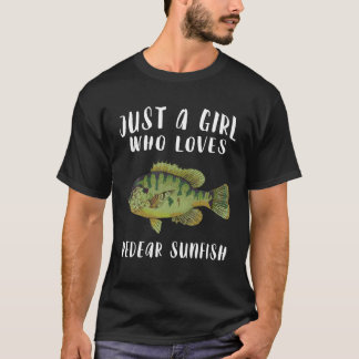 Gewoon een meisje die houdt van rear zonnevis visl t-shirt