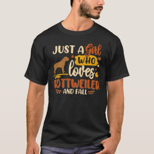 Gewoon een meisje die houdt van Rottweiler beste H T-shirt