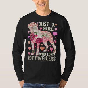 Gewoon een meisje die houdt van rottweilers bloem  t-shirt