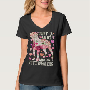 Gewoon een meisje die houdt van Rottweilers Flower T-shirt