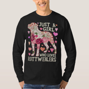 Gewoon een meisje die houdt van Rottweilers Flower T-shirt