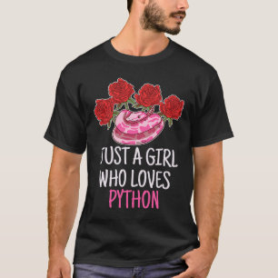 Gewoon een meisje die houdt van slangen Python hui T-shirt