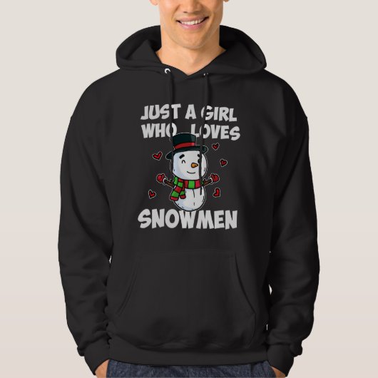 Gewoon een meisje die houdt van sneeuwpop Schattig Hoodie (Voorkant)