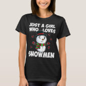 Gewoon een meisje die houdt van sneeuwpop Schattig T-shirt (Voorkant)