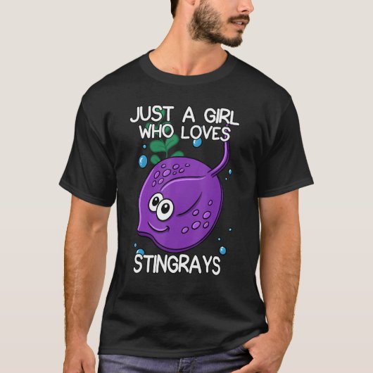 Gewoon een meisje die houdt van Stingrays citeren  T-shirt (Voorkant)